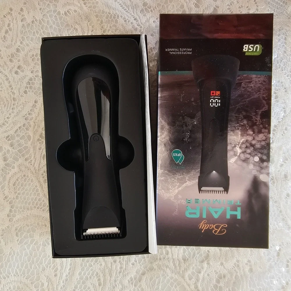 Body Hair Trimmer USB Rechargeable Wet Dry IPX5 Waterproof‎ Digital Display